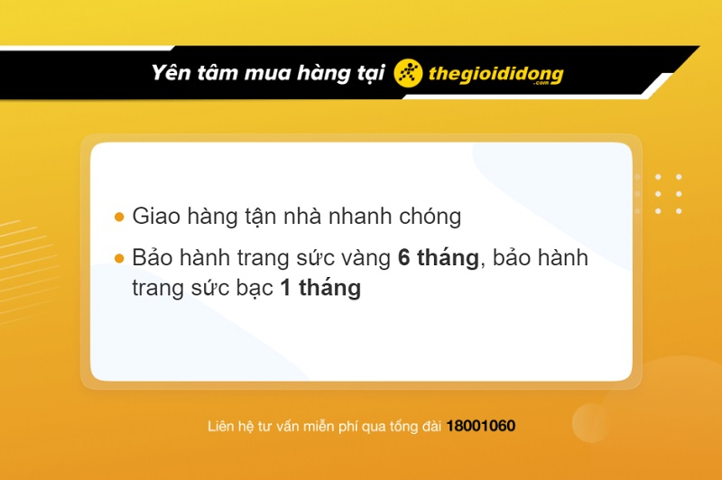 Chính sách bảo hành khi mua vòng tay AVAJi tại TGDĐ